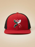 Hooey Red and Black Trucker Cap with Mexico Flag Logo #86