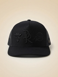 De Rancho Caps Black Trucker Hat with Tonal Embroidery #84