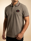 Lamasini Men's Textured Polo Shirt with Poker Patch #LAM28239