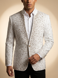 Barocco Men's SB445 White Studded Vaquero Sport Coat