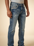 Montero Jeans Denim #MT-4661 Thick Stitch Straight Leg Jeans