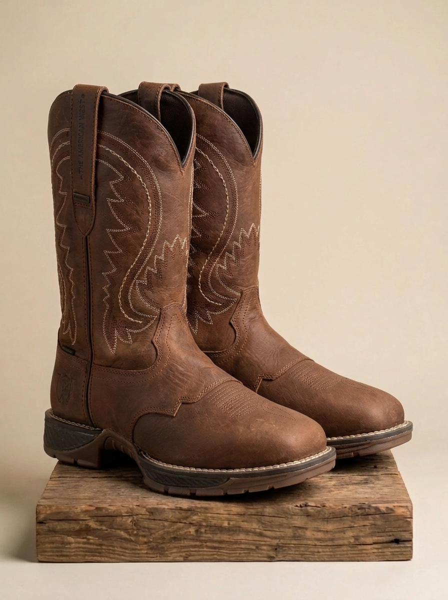 The American West Distressed Leather Waterproof Work Boots P-W120C