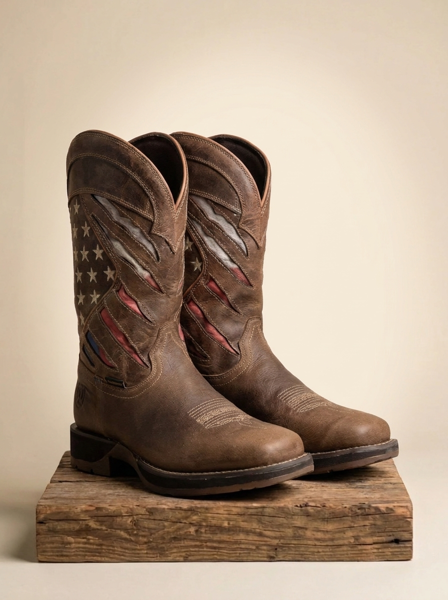The American West Patriotic Distressed Leather Boots P-W118(L)