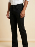Western Slim-Straight Black Denim Jeans #MT39501