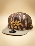 Lost Calf #4 Brown Feather Mesh Back Trucker Hat