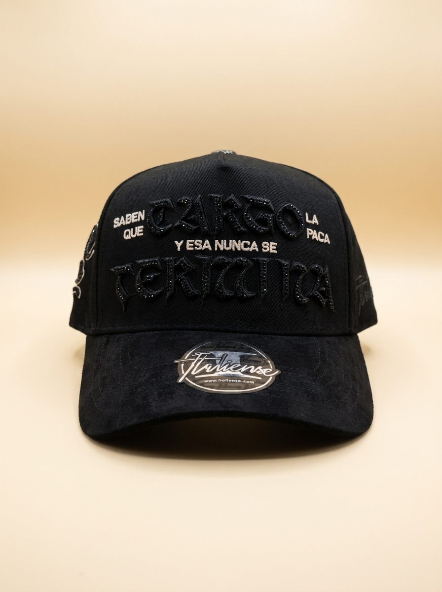 Italiense Caps #98 Cargo - Embroidered Black Trucker Cap