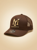 Mayeyo Caps #26 Dark Brown Trucker Hat with Gold Hardware