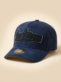 Italiense Caps #105 Los Angeles Navy Blue Distressed Suede-Feel Cap
