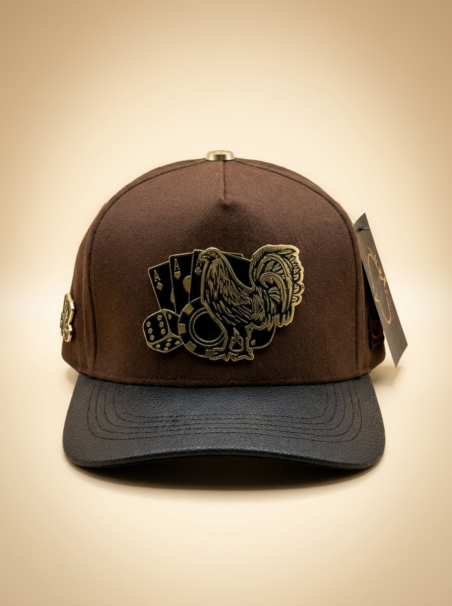 Ferreti Caps #23 Brown & Black Rooster Gambler Edition