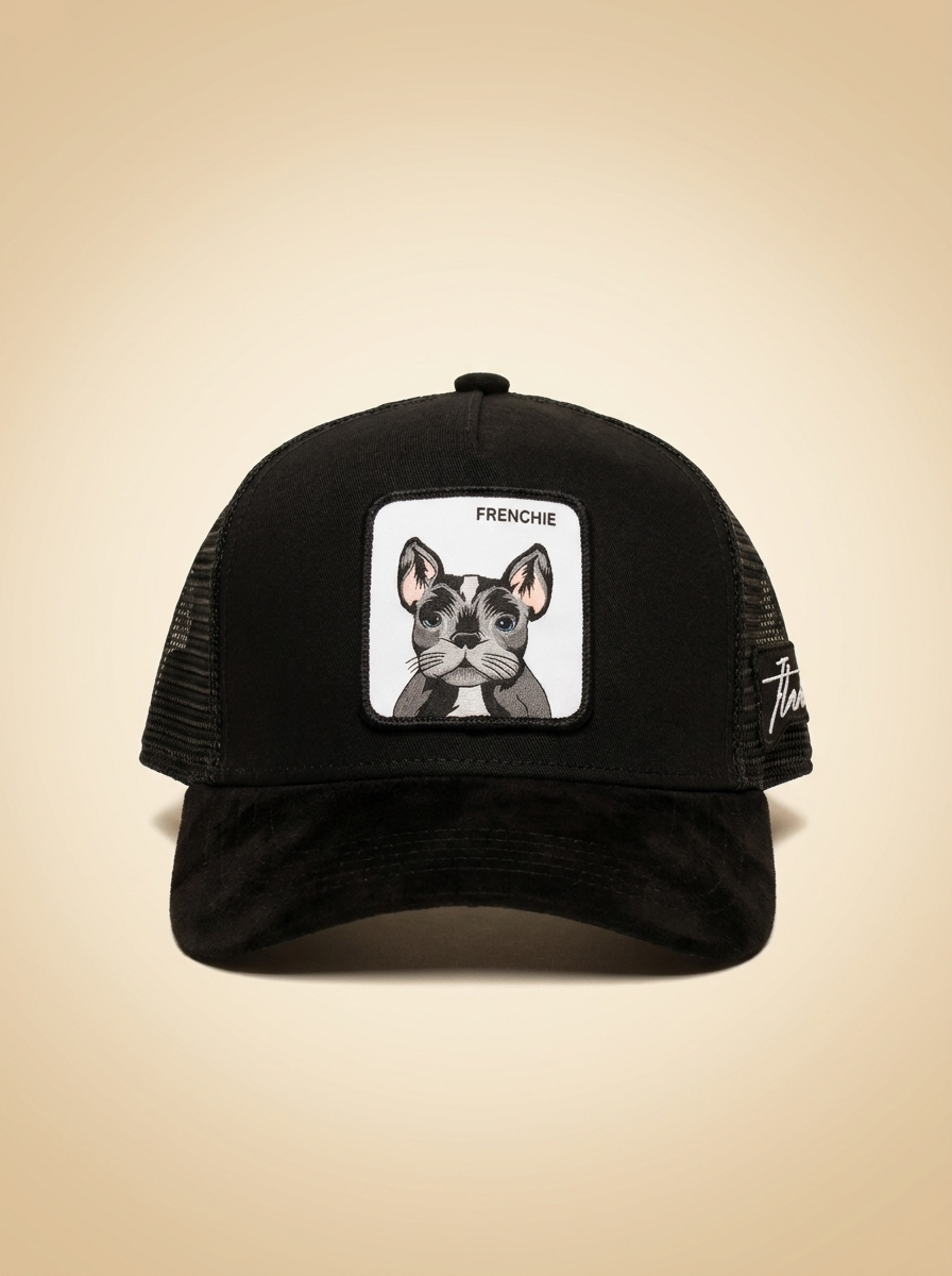 Italiense Caps #41 Black Frenchie Trucker Hat