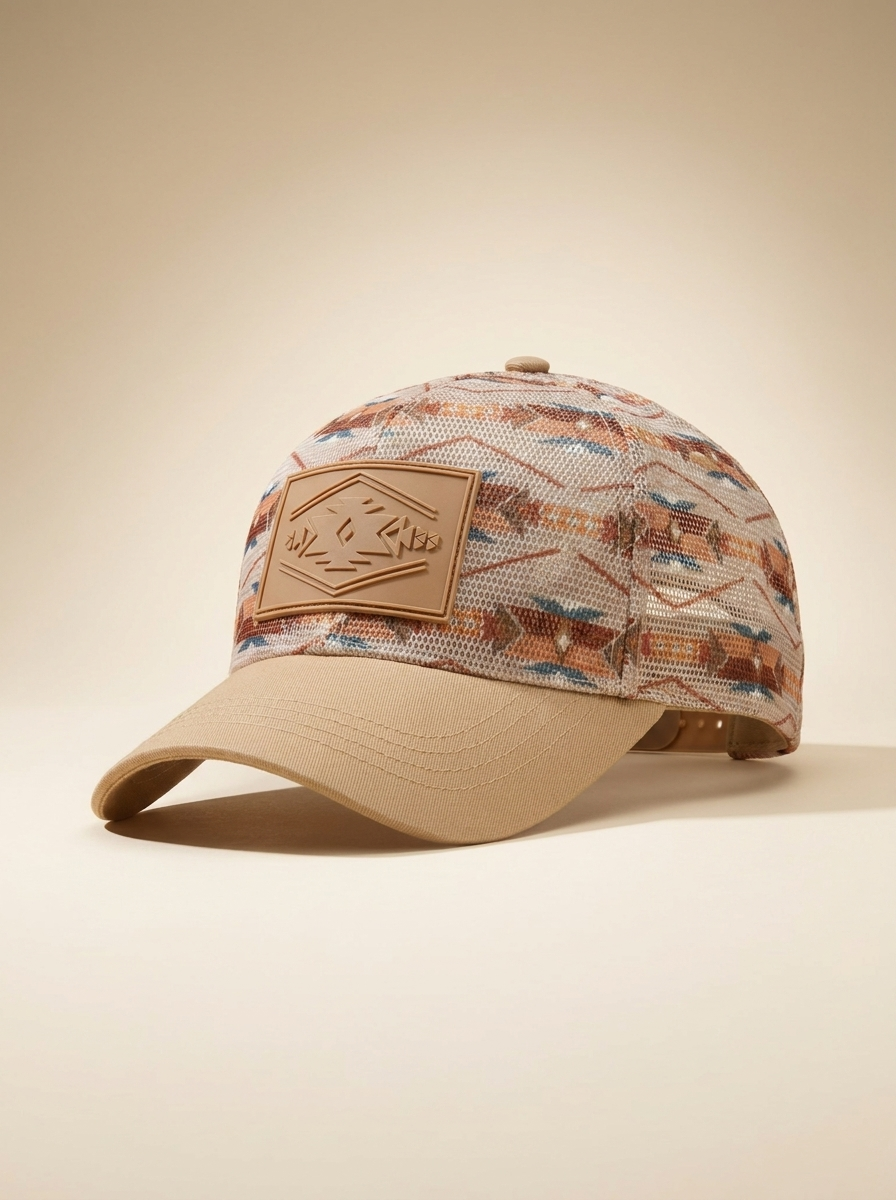 Nu Trendz Southwest Pattern Mesh Back Trucker Cap in Light Brown #55