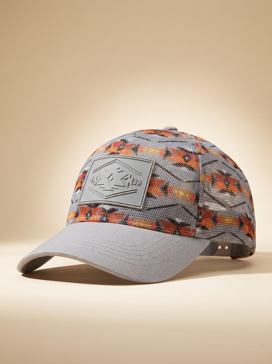 Nu Trendz Gray Southwestern Pattern Trucker Cap #62