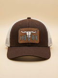 Nu Trendz Brown and Beige Howdy Bull Skull Trucker Cap #76