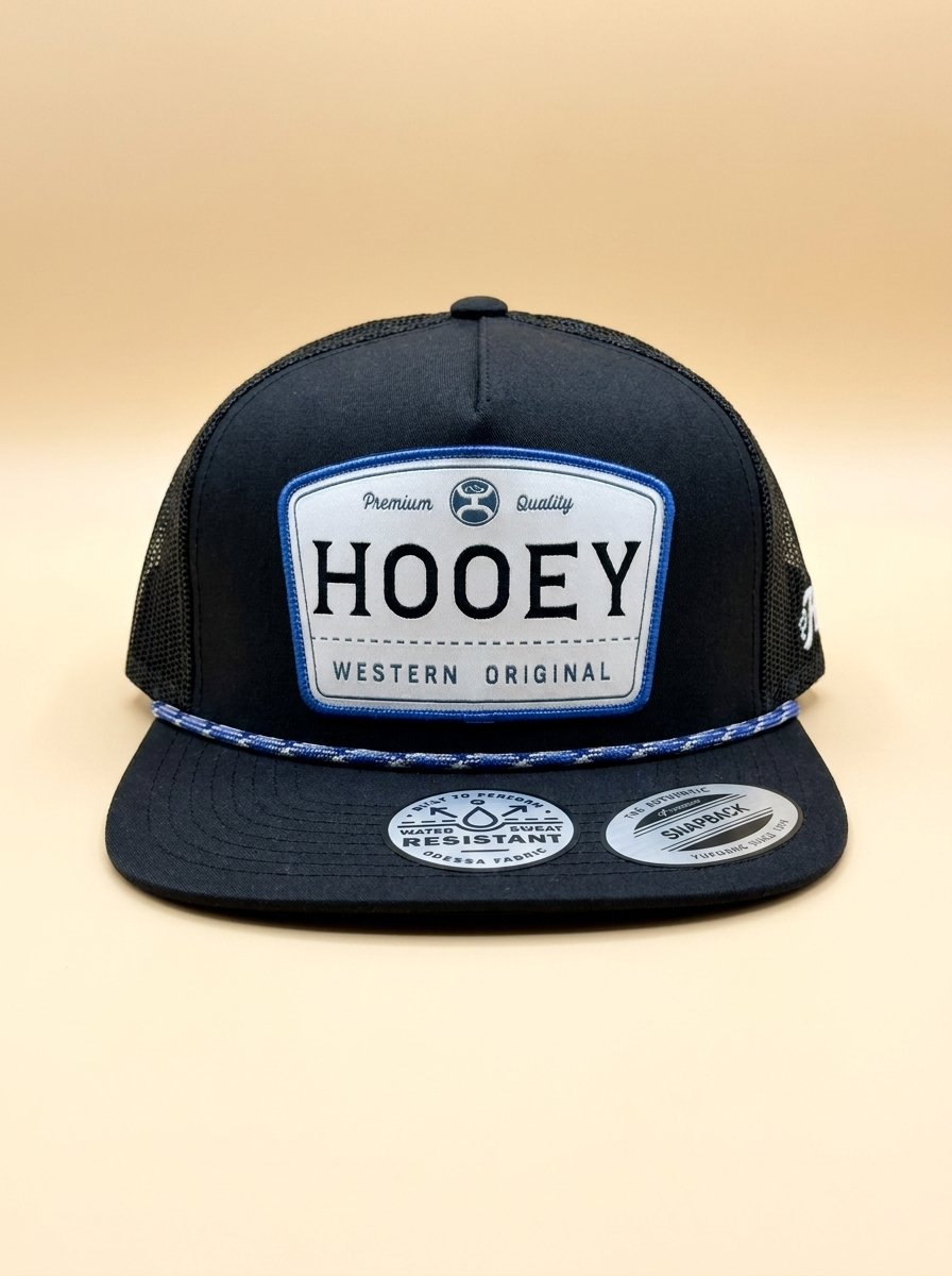 Hooey Western Original Black and Blue Rope Trucker Cap #67
