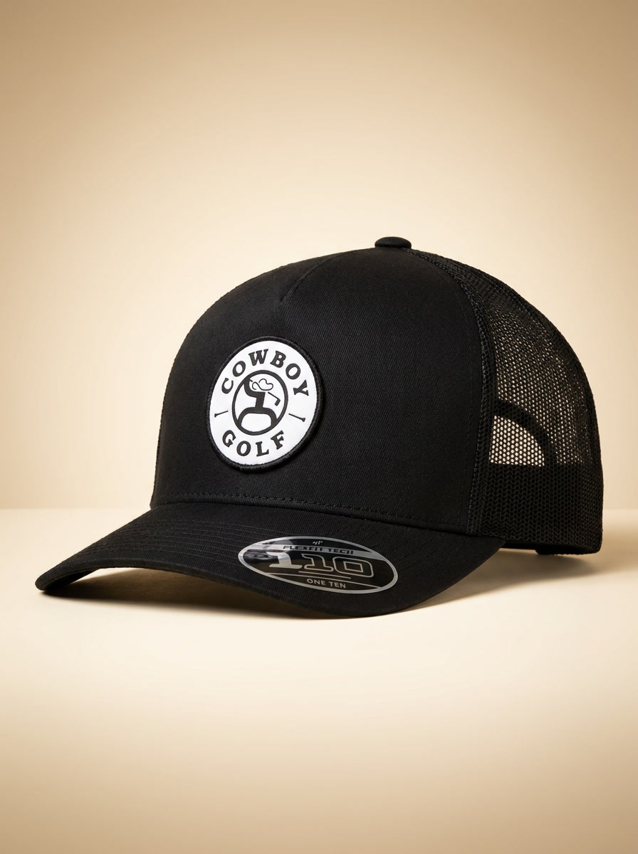 Cowboy Golf Black Mesh Back Trucker Cap #70