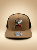 Hooey Khaki Performance Trucker Hat with Mexican Flag Logo #83