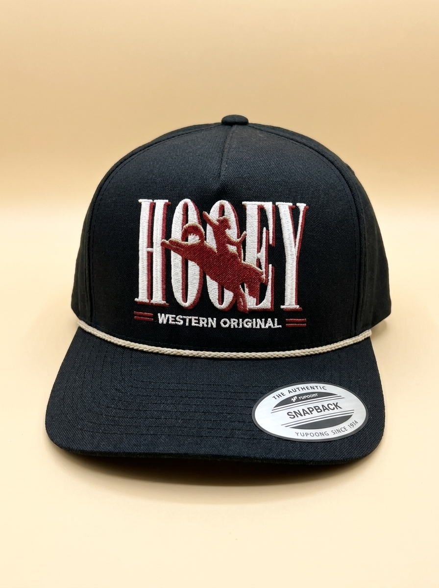 Hooey Western Original Black and Red Rope Snapback Cap #79