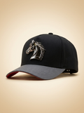 MR Caballo - Two-Tone Western Trucker Cap with Chrome Stallion Emblem #FT88