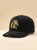 Premium Caballo Plata Black Western Snapback Cap #FT144