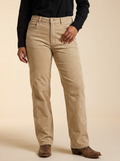 Taupe Fine-Wale Corduroy Straight Leg Western Trousers #HF263F238
