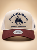 Hooey PRORODEO Cowboys Association Trucker Cap - Tan, White & Maroon #2663T-TNWH