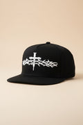 Cruz Blanca Bord Black Western Snapback Cap #FT173