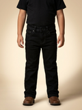 KJ-104 Boys' Deep Black Slim Fit Western Jeans